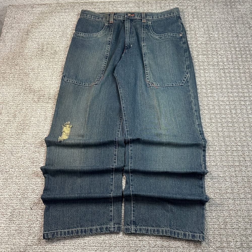 Southpole Signature Series Baggy Jeans Mens 38 Medium Wash Y2K Loose Fit Denim - Picture 1 of 9